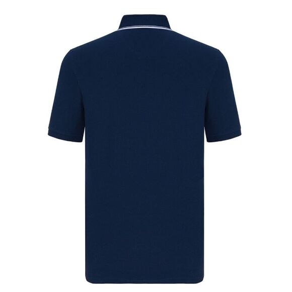 1730 NWT QUARTER ZIP SHORT SLEEVE POLO // NAVY + WHITE - Picture 2 of 6